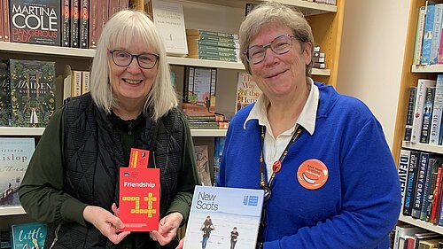 Beatrice Wishart MSP and Marghie West - Adult Services Librarian