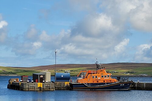 RNLI lifeboat in Lerwick harbour